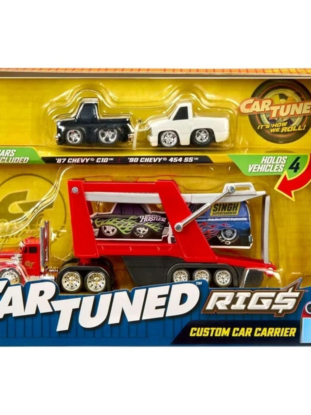 Red Custom Car Carrier Toy with two Mini Cars